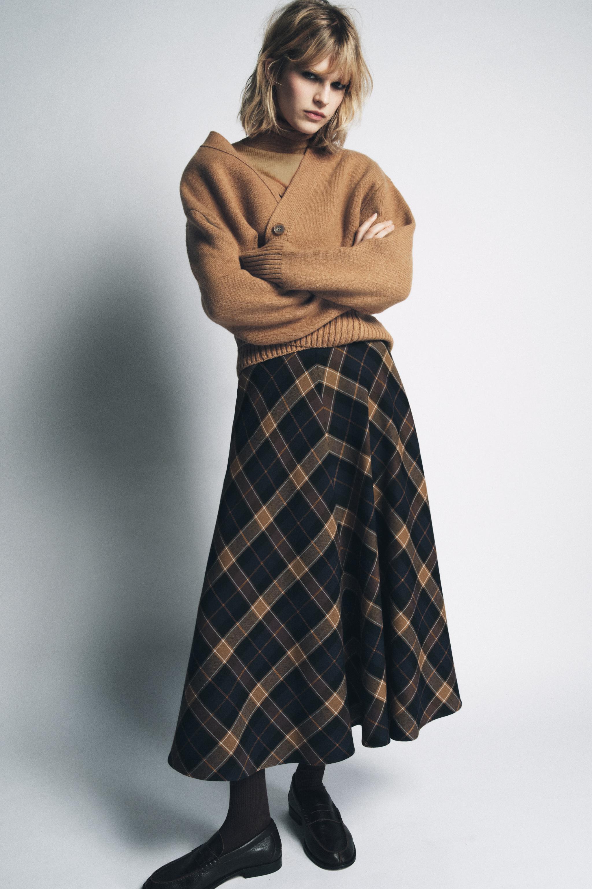 CHECK CAPE SKIRT ZW COLLECTION LIMITED EDITION